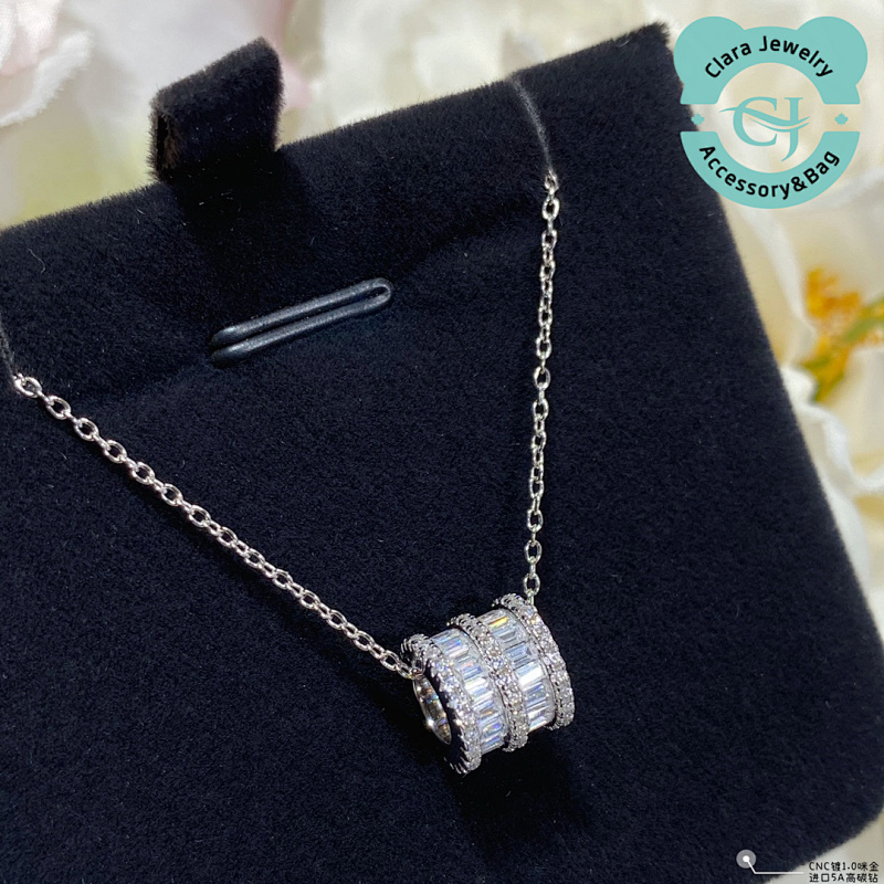 9 2 5 Imported 5a High Carbon Diamond Square Row Diamond Necklace