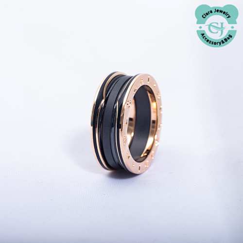 B.Zero1 Series Inlaid Matte Black Ceramic Ring