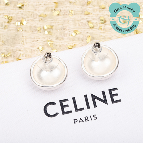 C Brushed Silver Ball Earrings