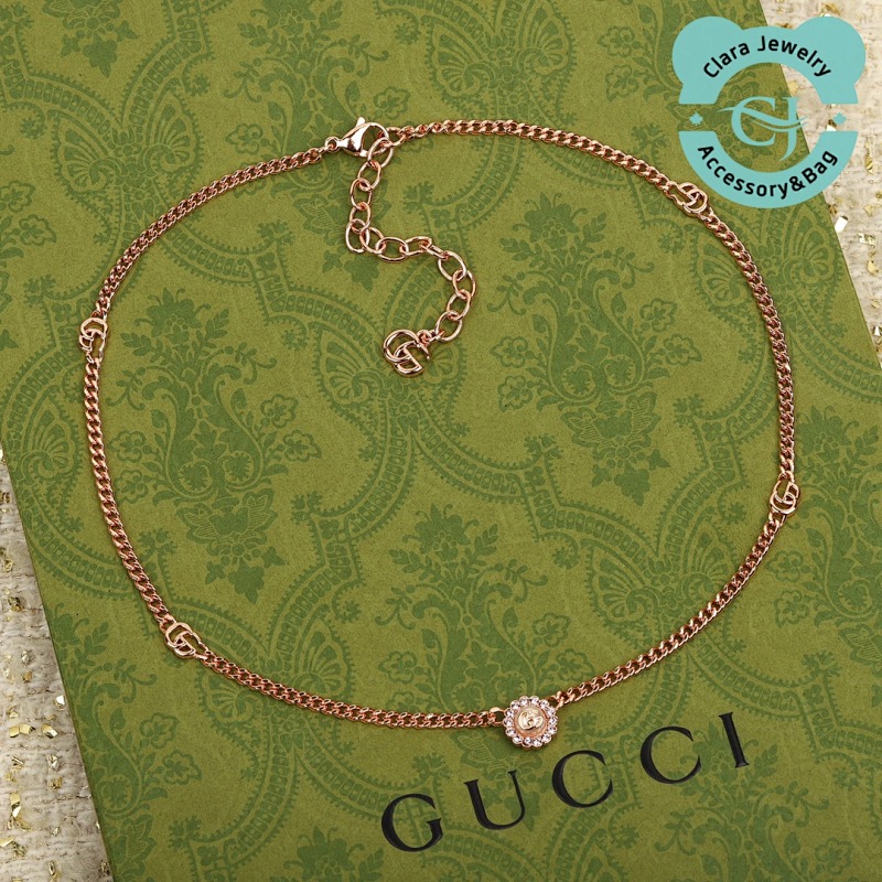 Antique Double G Pink Diamond Bracel Et Necklace20240607120