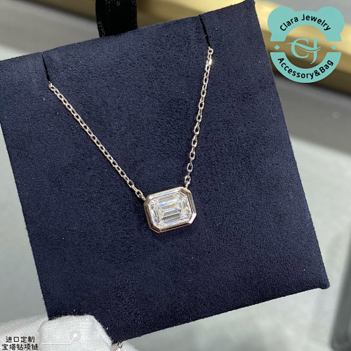 Pagoda Square Diamond Necklace