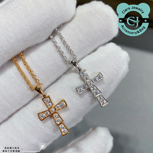 Bulgari B&vlg7ari Diamond Cross Necklace