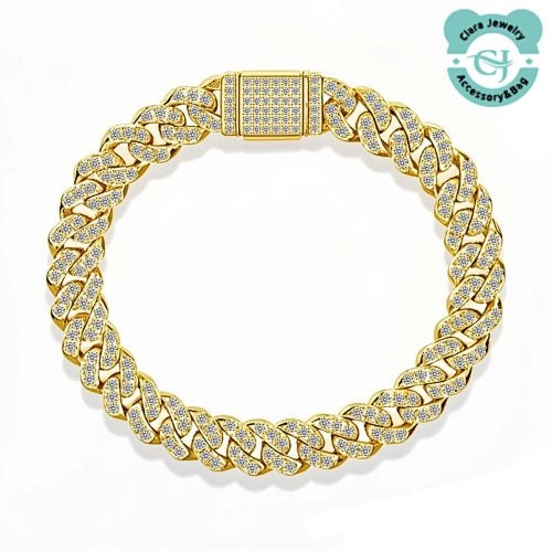 Moissanite Cuban Sterling Silver Bracelet Jewellery