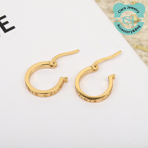 C Letter Small Gold Hoop Earrings