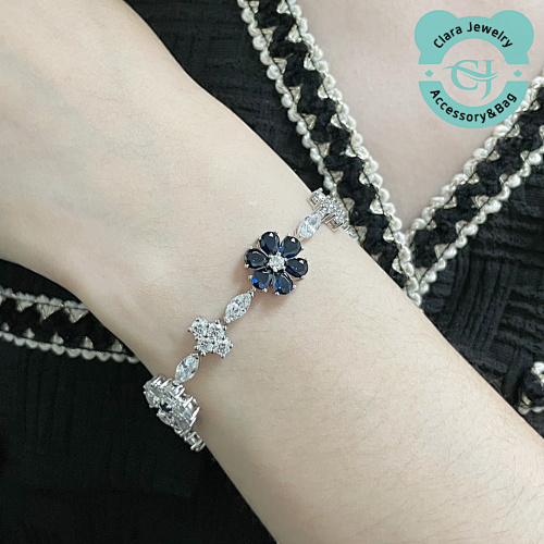 Imported Customized 9 2 5 Blue Jade Sunflower Bracelet