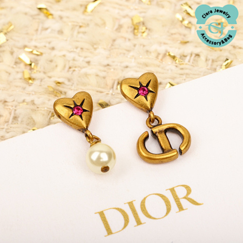 D Vintage Love Hanging Cd Bead Earrings