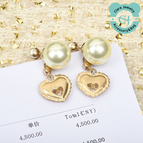 Dior Heart Pearl Earrings