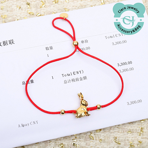 D Limited Edition Year Of The Rabbit Red Rope Bracelet