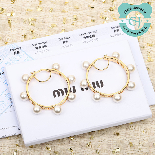 Miu Circle Pearl Earrings