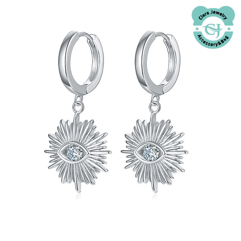 Silver Real Gold Moissanite Gold Devil Eye Earrings
