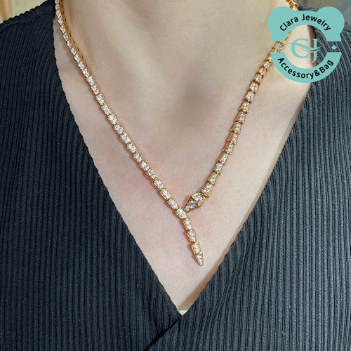 Bulgari Bu&lga&ri Diamond Snake Necklace