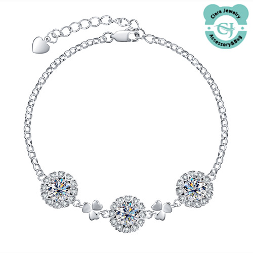 3 Carat Moissanite Bracelet Love Three Stones