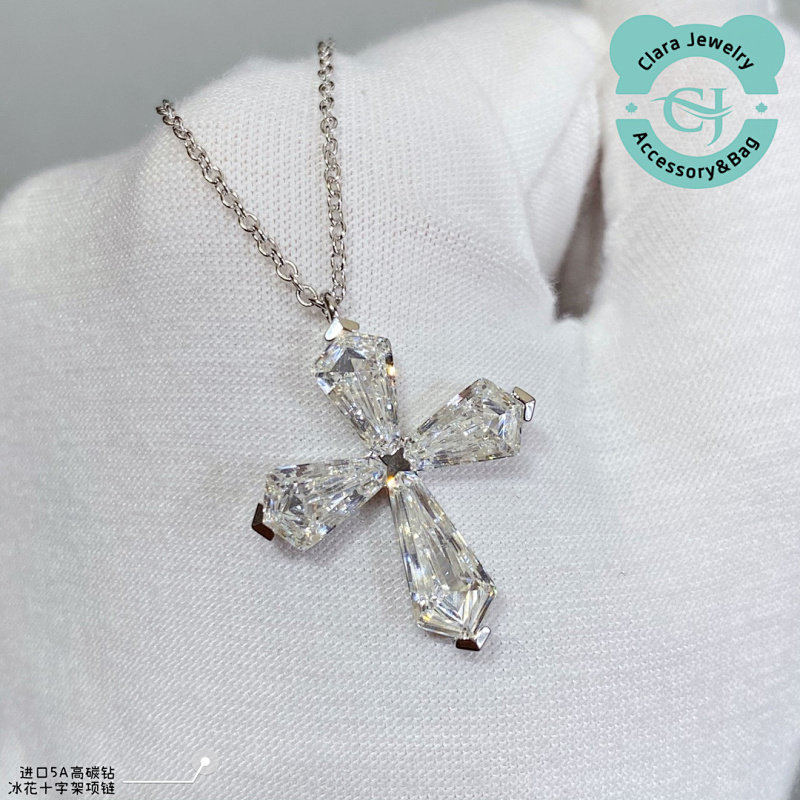Gf Ice Flower Cross Necklace