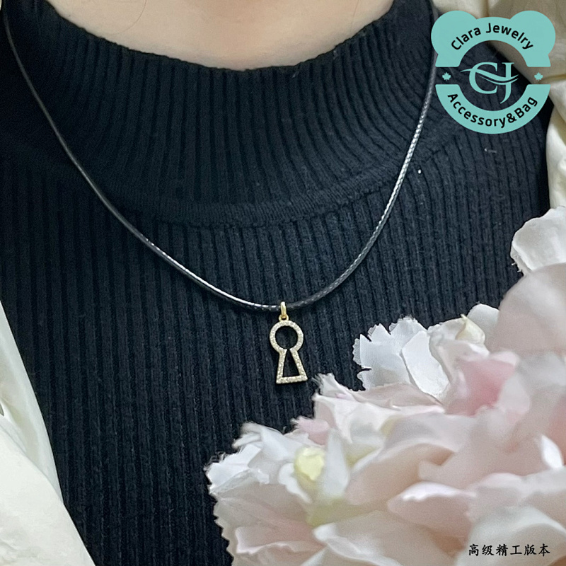 He Fang Jewelry Black Rope Necklace