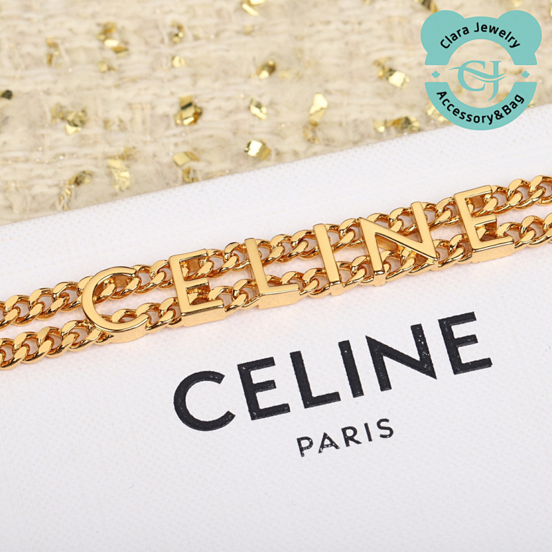 Celine Letter Chain Bracelet Necklace Choker