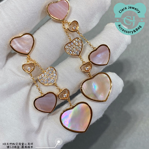Chod Natural Pink Mother-Of-Pearl Heart Earrings