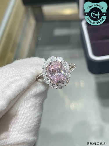 Oval Pink Diamond Ring