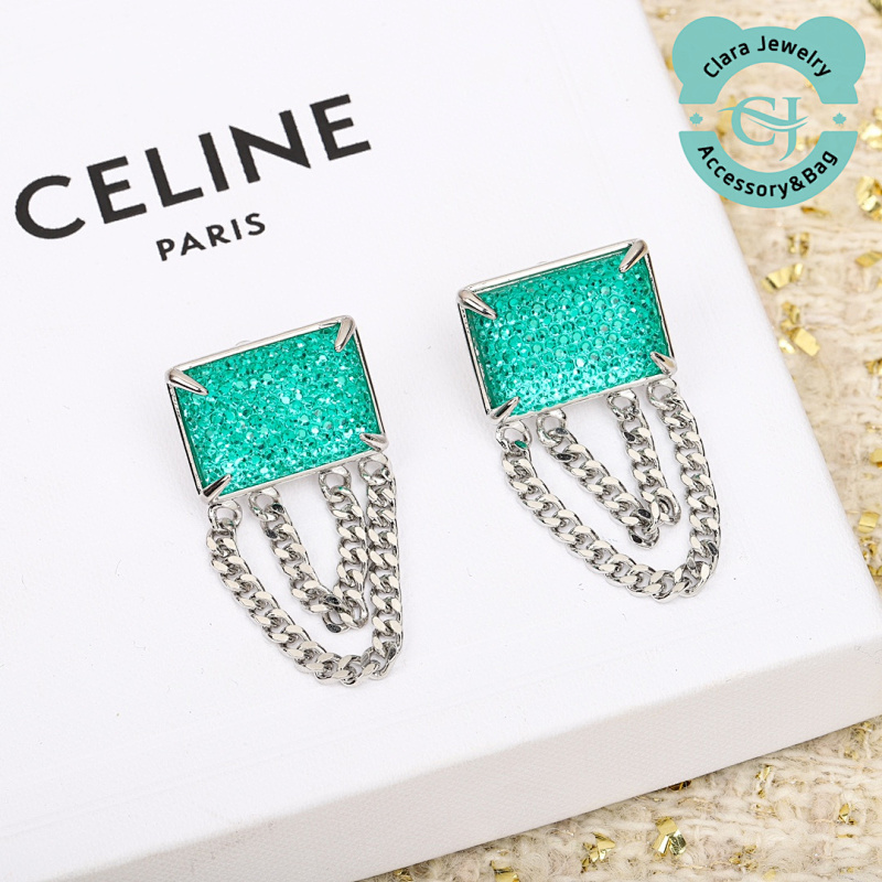 Niche Glacier Green Diamond Tassel Earrings