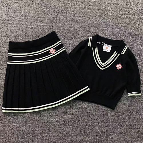 Casablanca Sweater Femaie Styie Polo Short Skirt