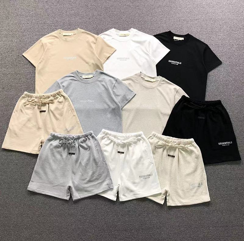Essentials Top Short Fog T-Shirt Shorts