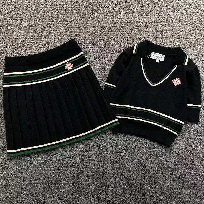 Casablanca Polo Short Skirt Sweater Femaie Styie