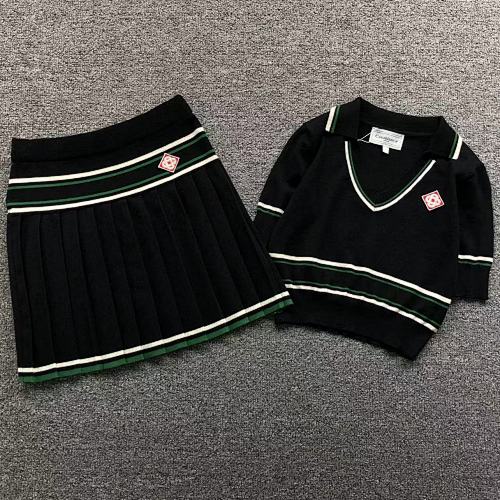 Casablanca Polo Short Skirt Sweater Femaie Styie