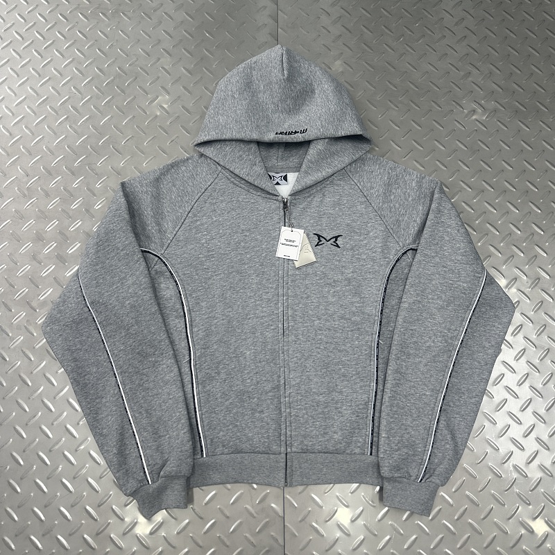 Cny Mertra Pipng Zip Hoodie-Grey