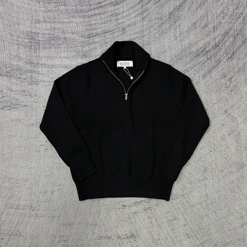 Maison Martin Margiela Black Wool Trucker Zip Sweater