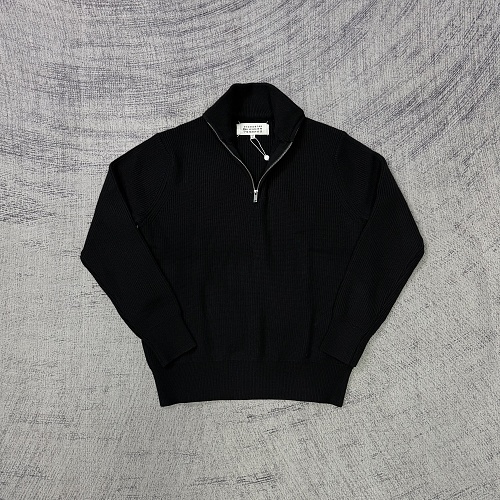 Maison Martin Margiela Black Wool Trucker Zip Sweater