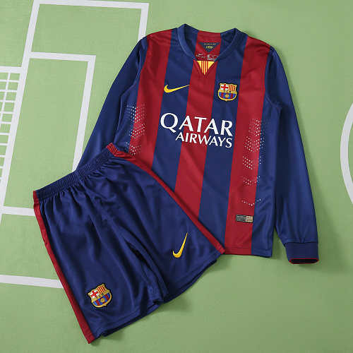 FC Barcelona Barça Home Retro Long Sleeves Kids Kit