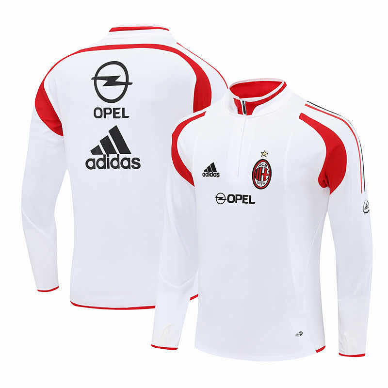 A.C. Milan White Half Pull Training Suit