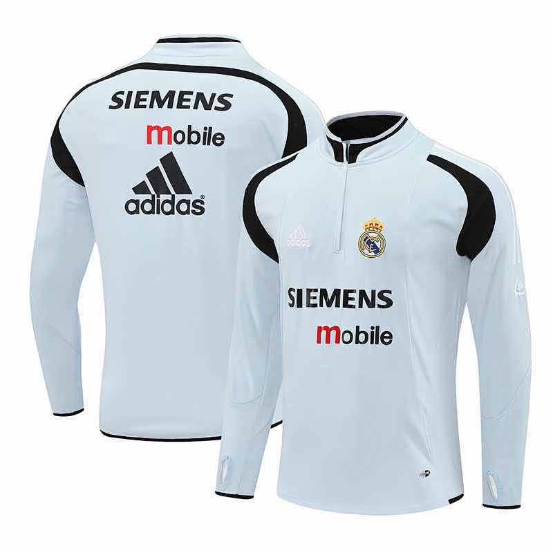 Real Madrid CF Light Gray Half Pull Training Suit
