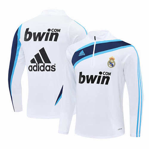 Real Madrid CF White Half Pull Training Suit