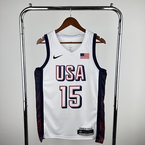 USA National Team White 15 Booker