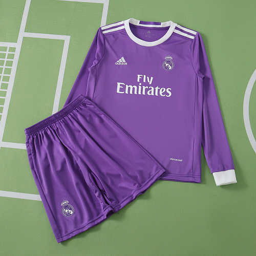Real Madrid CF Away Retro Long Sleeves Kids Kit