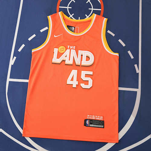 Nba Cleveland Cavaliers Orange 45 Mitcmell
