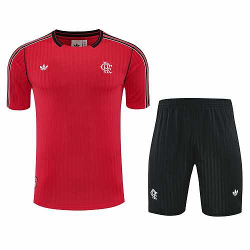 CR Flamengo Training Clothes Suit Short Sleeve Fan Version
