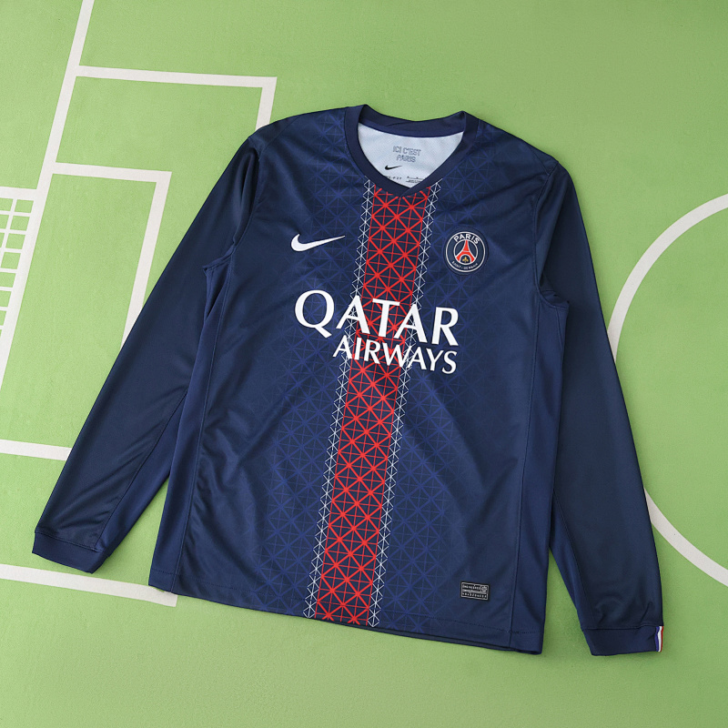 Paris Saint-Germain F.C. Home Long Sleeve Fan Version