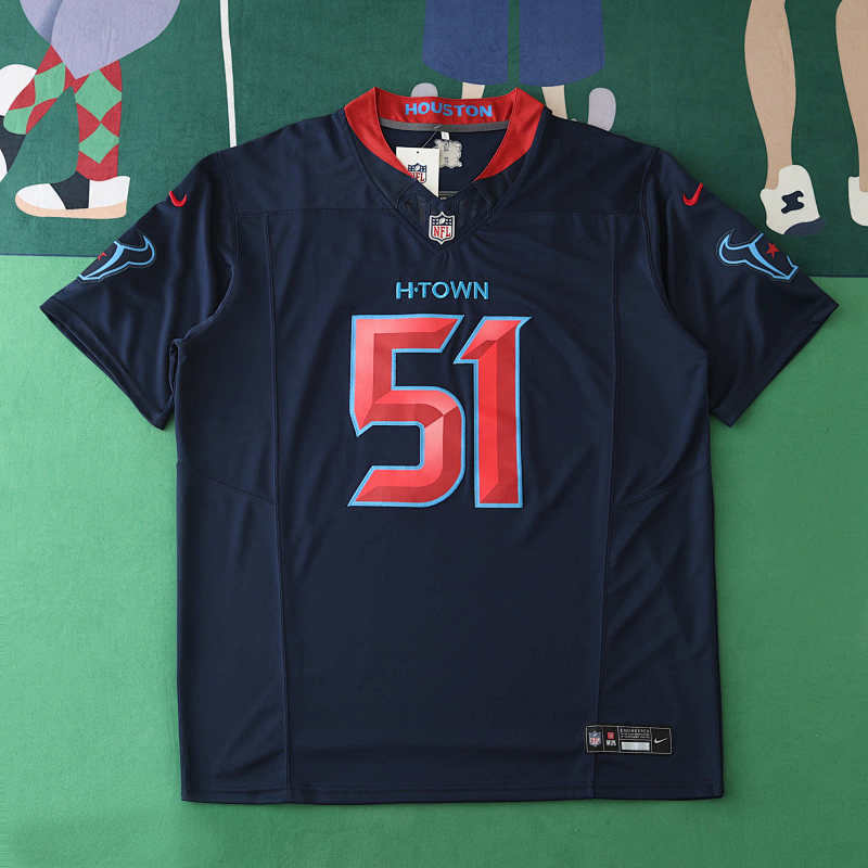 Houston Texans Dark Blue 3th Generation 51 Anderdon JR