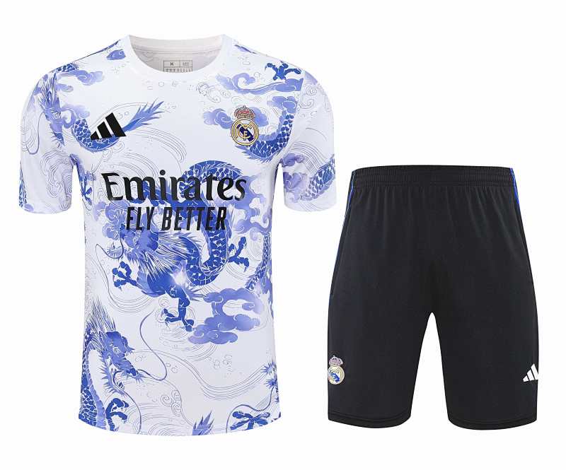 Real Madrid CF Training Clothes Suit Short Sleeve Fan Version