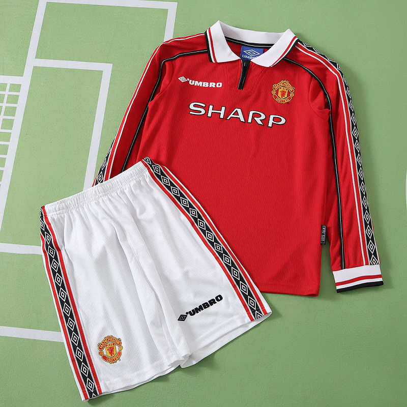 Manchester United F.C. Home Retro Long Sleeves Kids Kit