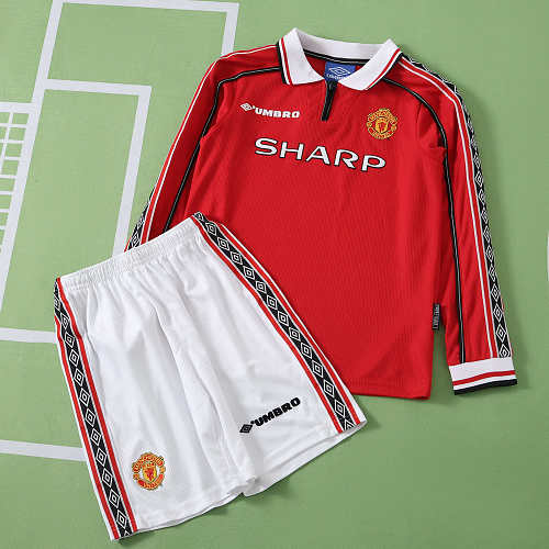 Manchester United F.C. Home Retro Long Sleeves Kids Kit