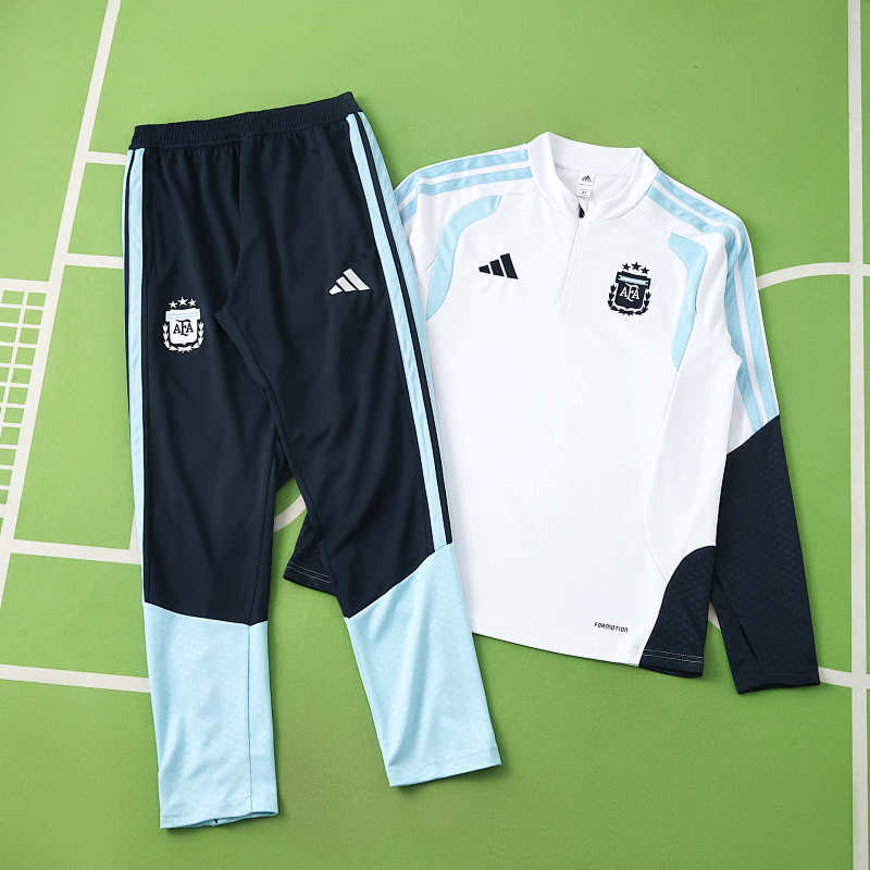 Fifa World Cup Argentina White Half Zip Training Suit Set