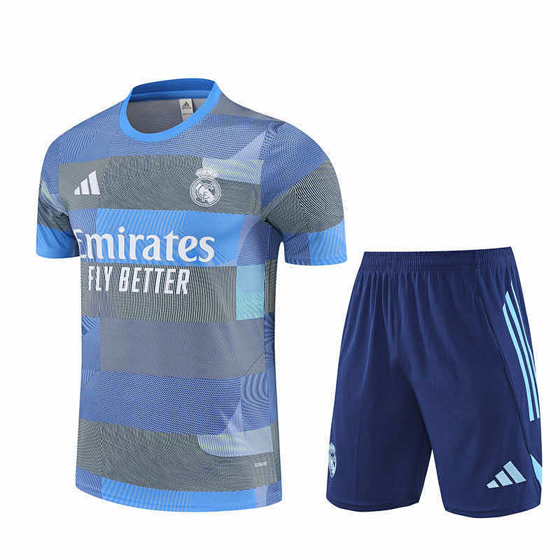 Real Madrid CF Training Clothes Suit Short Sleeve Fan Version