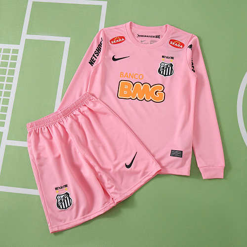 Santos FC Pink Retro Long Sleeves Kids Kit