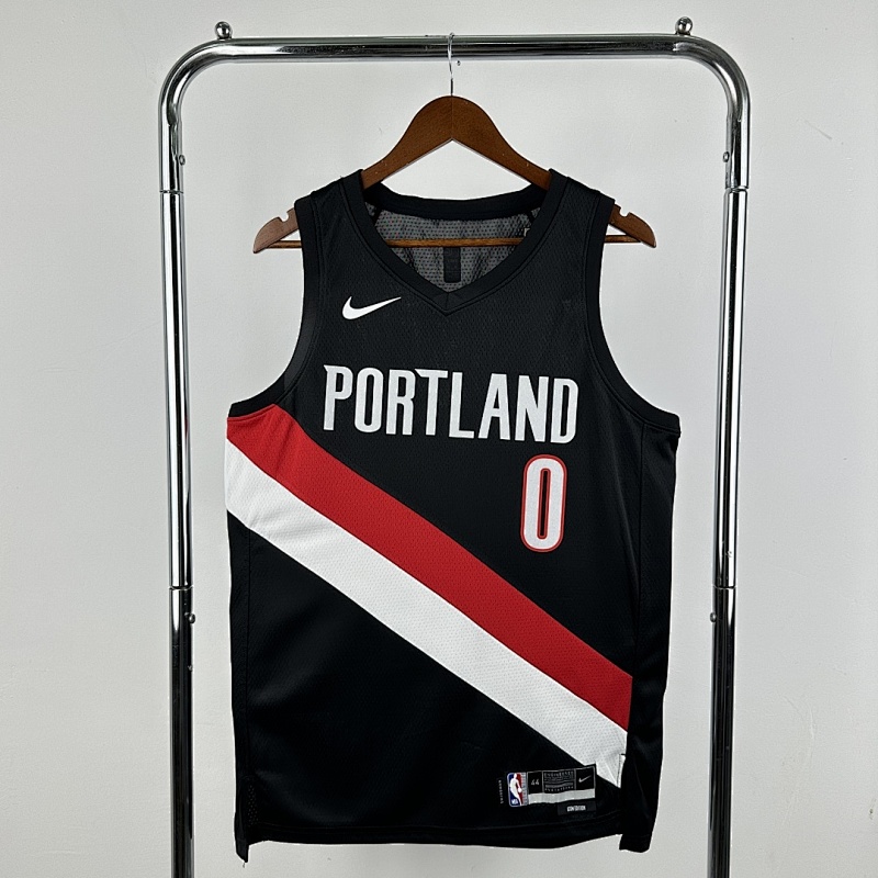 25-26 Nba Portland Trail Blazers Away Black 0-LILARO