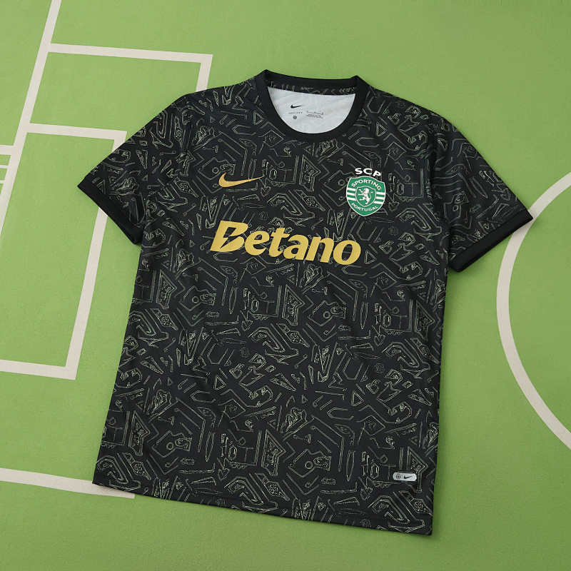 Sporting CP Black Training Shirt Fan Version