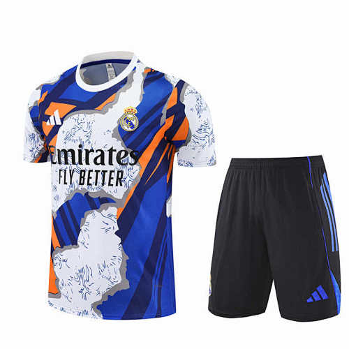Real Madrid CF Training Clothes Suit Short Sleeve Fan Version