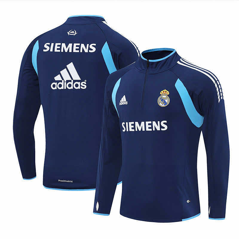 Real Madrid CF Royal Blue Half Pull Training Suit
