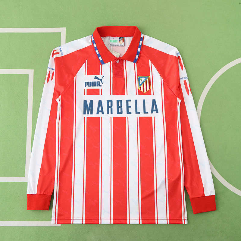 Club Atlético De Madrid Home Long Sleeved Retro Fan Version